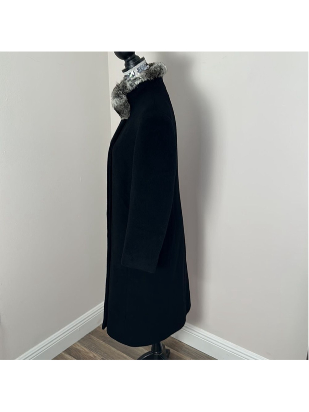NWOT Cinzia Rocca wool and cashmere coat Size 12 chinchilla - Picture 4 of 16